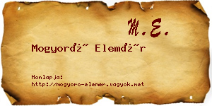 Mogyoró Elemér névjegykártya
