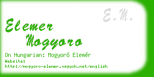 elemer mogyoro business card